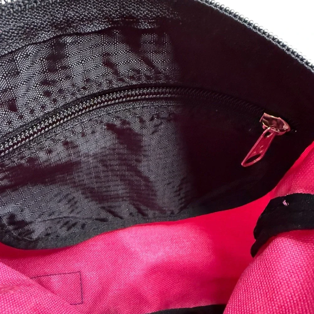 Vintage JanSport Canvas Crossbody Sling Bag Fuchsia Pink Travel School